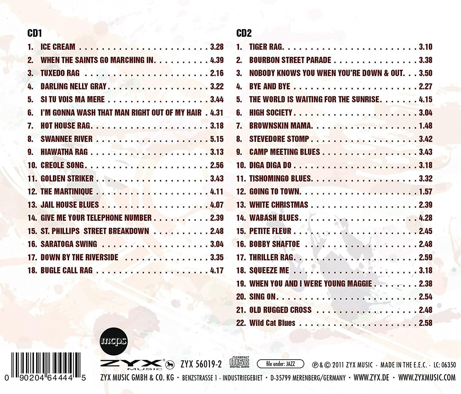 CD mit Titellisten und Musikinformationen.