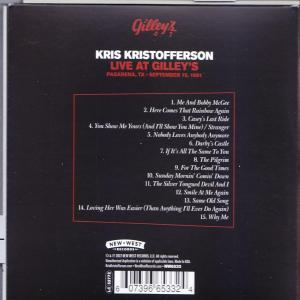 Achterkant van een Kris Kristofferson album, met tracklist en albumtitel in rood.