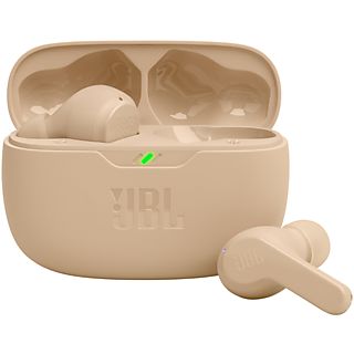 Auriculares True Wireless - JBL Wave Beam, 32 h de Autonomía, Carga rápida, Sonido ambiente, Beige