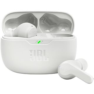 Auriculares True Wireless - JBL Wave Beam, 32 h de Autonomía, Carga rápida, Sonido ambiente, Blanco