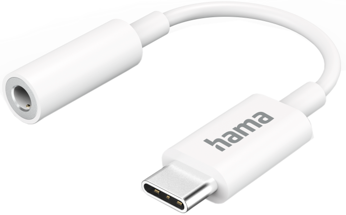 HAMA 201524 Aux-Adapter USB-C 3.5mm Jack Wit afbeelding