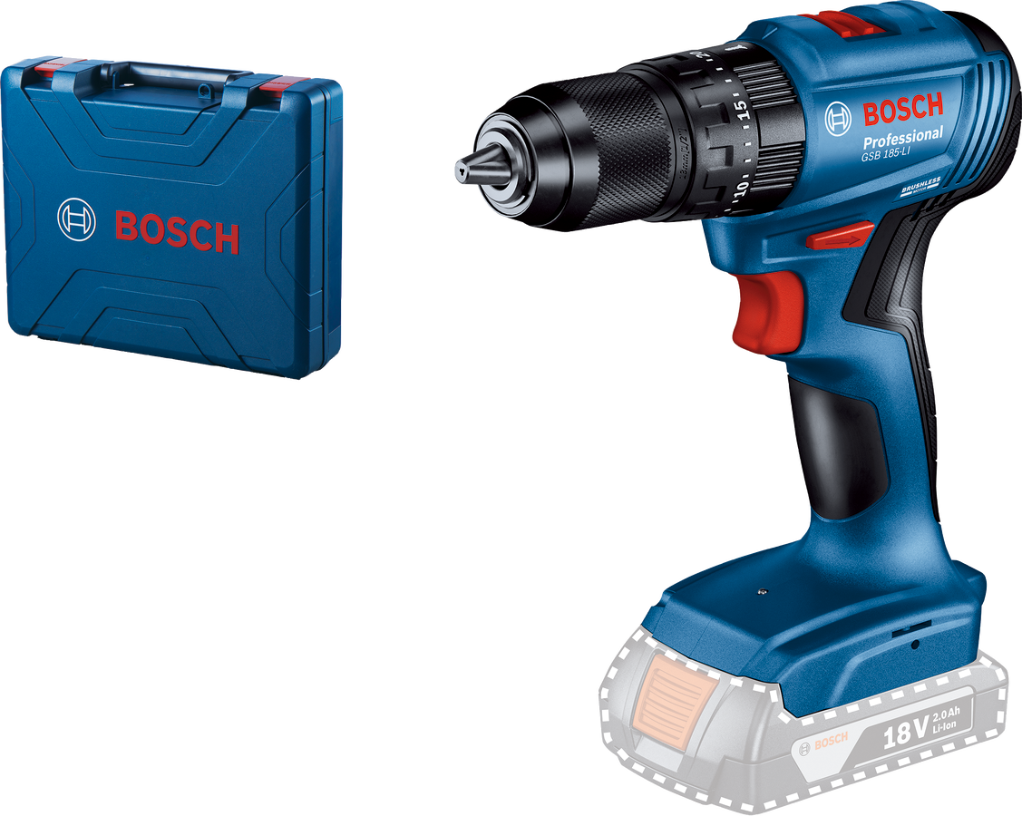 BOSCH PROFESSIONAL GSB 185-LI Akkumulátoros ütvefúró-csavarozó,18V, akku és töltő nélkül, szerszámkofferben (06019K3103)