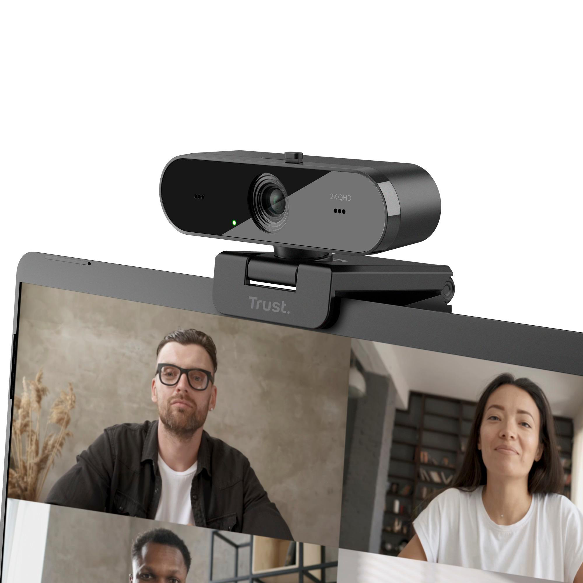 Mikrofonen Autofocus, 2K Webcam Taxon QHD, Blickschutzfilter TRUST 2 und