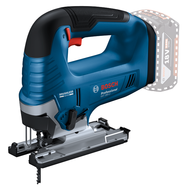 BOSCH PROFESSIONAL GST 185-LI Akkumulátoros szúrófűrész, 18V, akkuval és töltővel (2x 4,0Ah), kofferben (06015B3024)