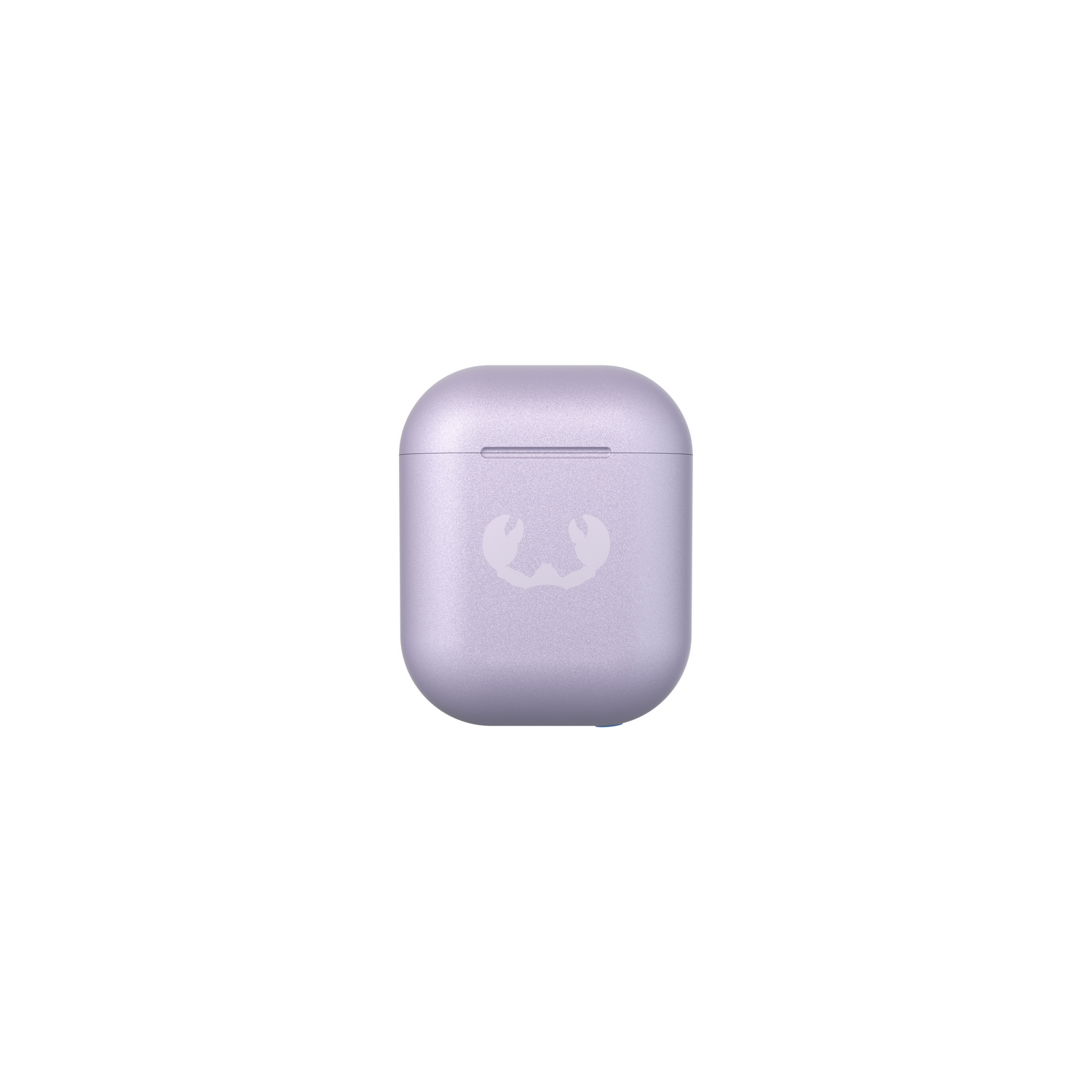 Closed earbuds case, light purple color.