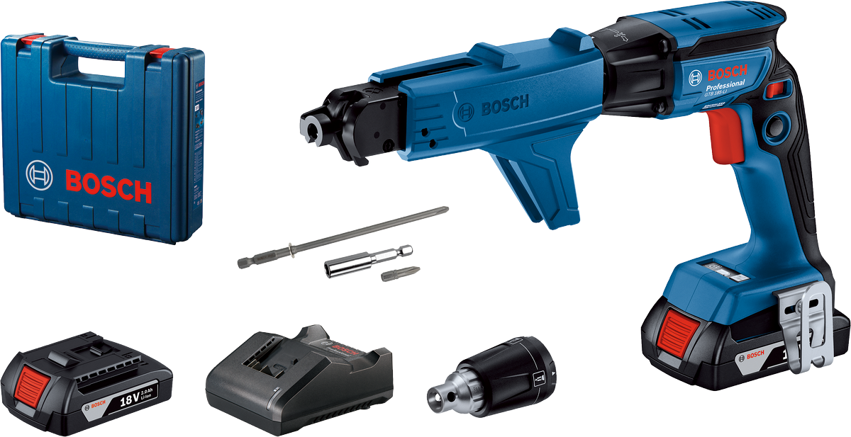 BOSCH PROFESSIONAL GTB 185-LI Akkumulátoros csavarbehajtó, 18V, akkuval és töltővel (2x2,0Ah) kofferben (06019K7022)