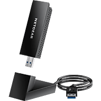 NETGEAR Nighthawk AX3000 WLAN Adapter, WiFi 6E, USB 3.0, 2.4 - 6GHz, Schwarz
