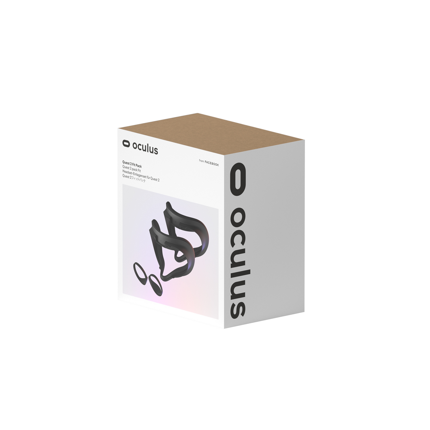 Una caja de cartón con accesorios de Oculus dentro.