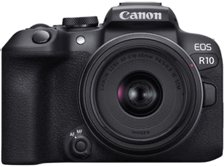 Canon EOS R10 + 18-45mm F3.5-6.3 IS STM, 24.2 megapixel, Pantalla táctil 7.5 cm, Wi-Fi, Negro