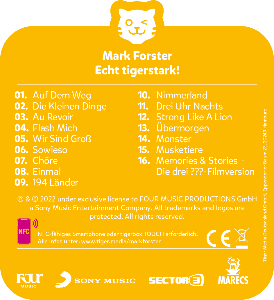 TIGERMEDIA Tigercard Mark Forster - Tigerstark! mehrfarbig tigercard, Echt