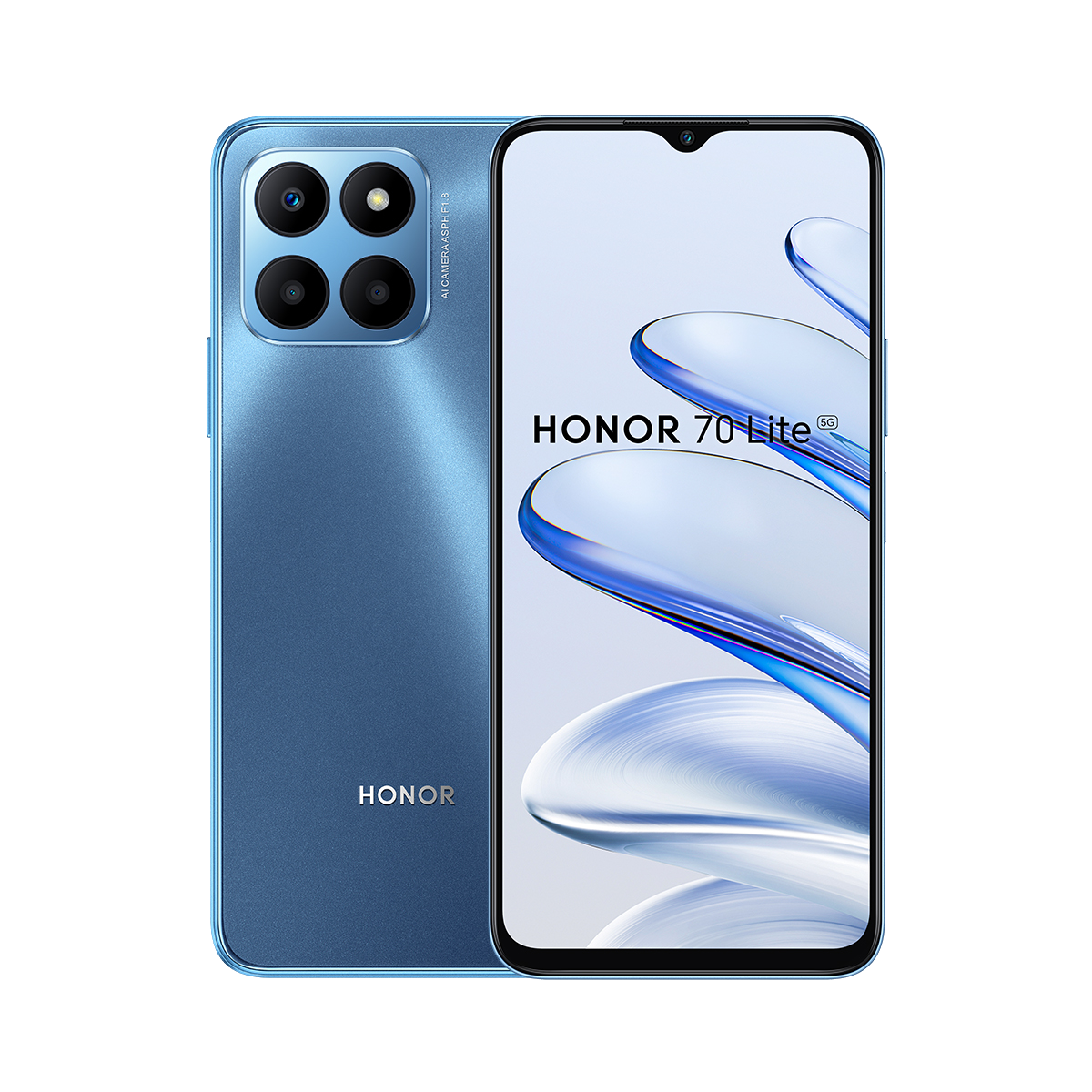 Móvil - Honor 70 Lite 5G, Ocean Blue, 128 GB, 4 GB, 6.5" HD+, Snapdragon SM4350Pro, 5000 mAh, Android