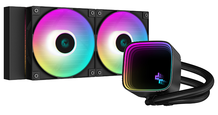 DEEPCOOL LS520 SE univerzális CPU vízhűtés, 2x12cm, RGB, fekete (R-LS520-BKAMMM-G-1)