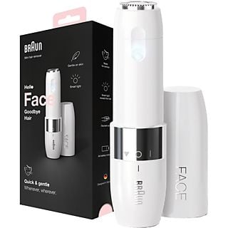 Depiladora facial - Braun Face Mini Rasuradora FS1000, Rápida Y Suave, Fácil De Llevar, Con Luz, Blanca