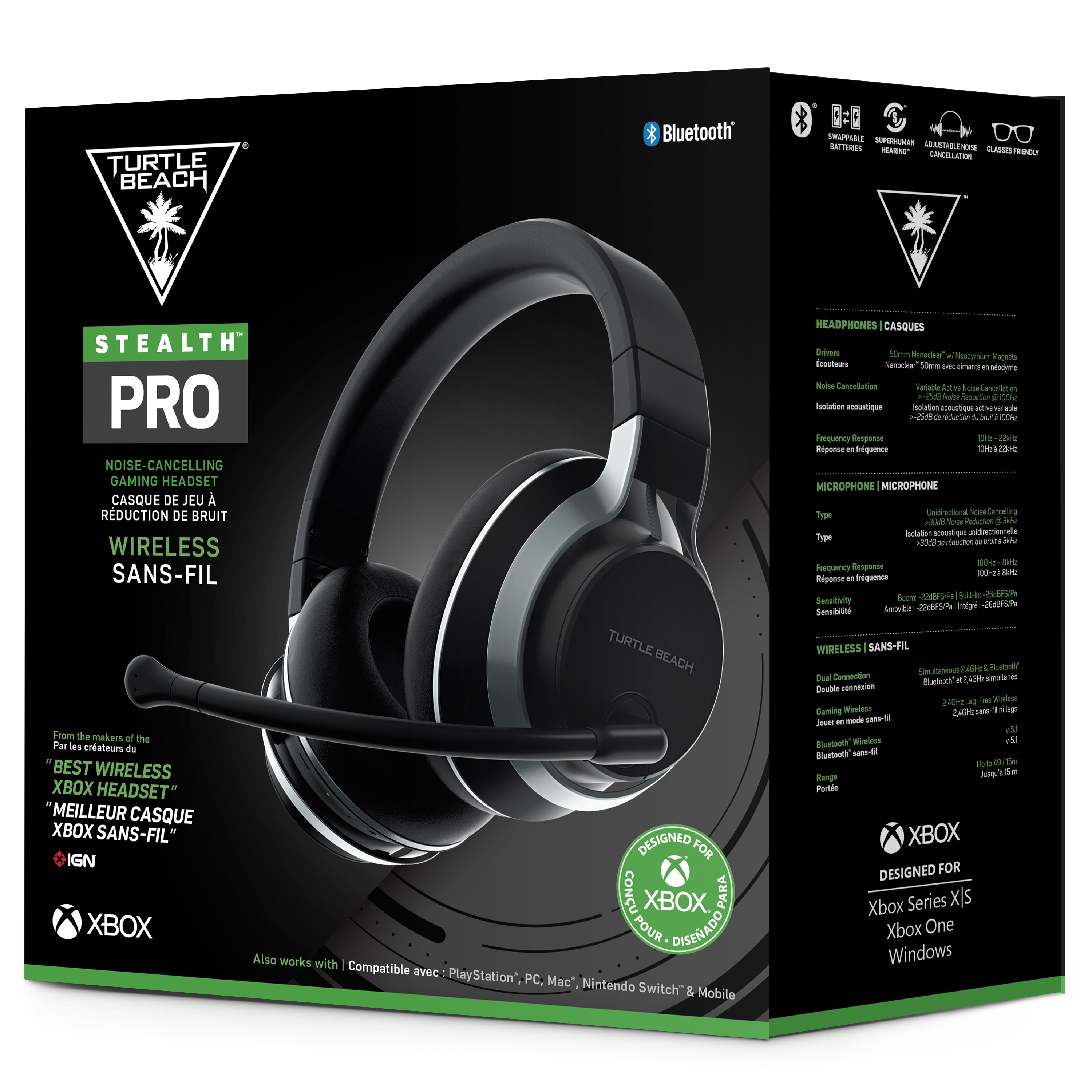 Eine Schachtel mit Turtle Beach Stealth Pro Kopfhörern.