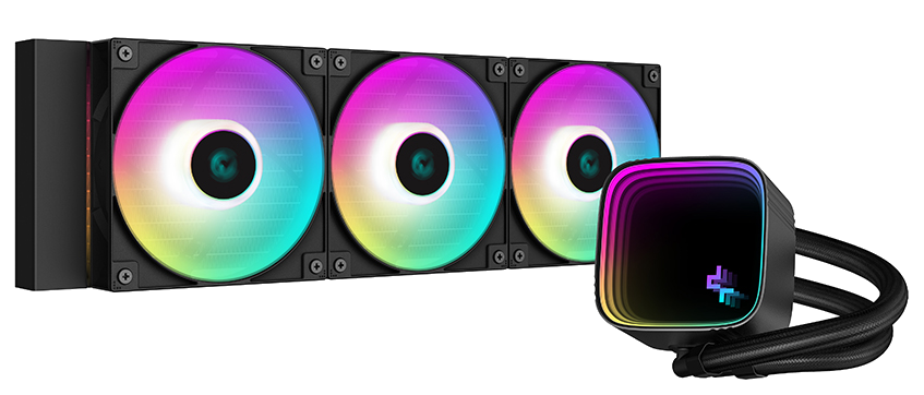 DEEPCOOL LS720 SE univerzális CPU vízhűtés, 3x12cm, RGB, fekete (R-LS720-BKAMMM-G-1)