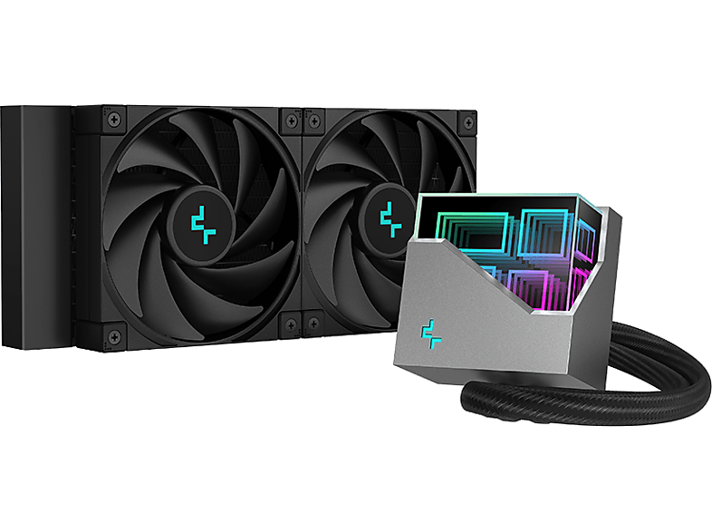 DEEPCOOL LT520 univerzális CPU vízhűtés, 2x12cm, RGB, fekete (R-LT520-BKAMNF-G-1)