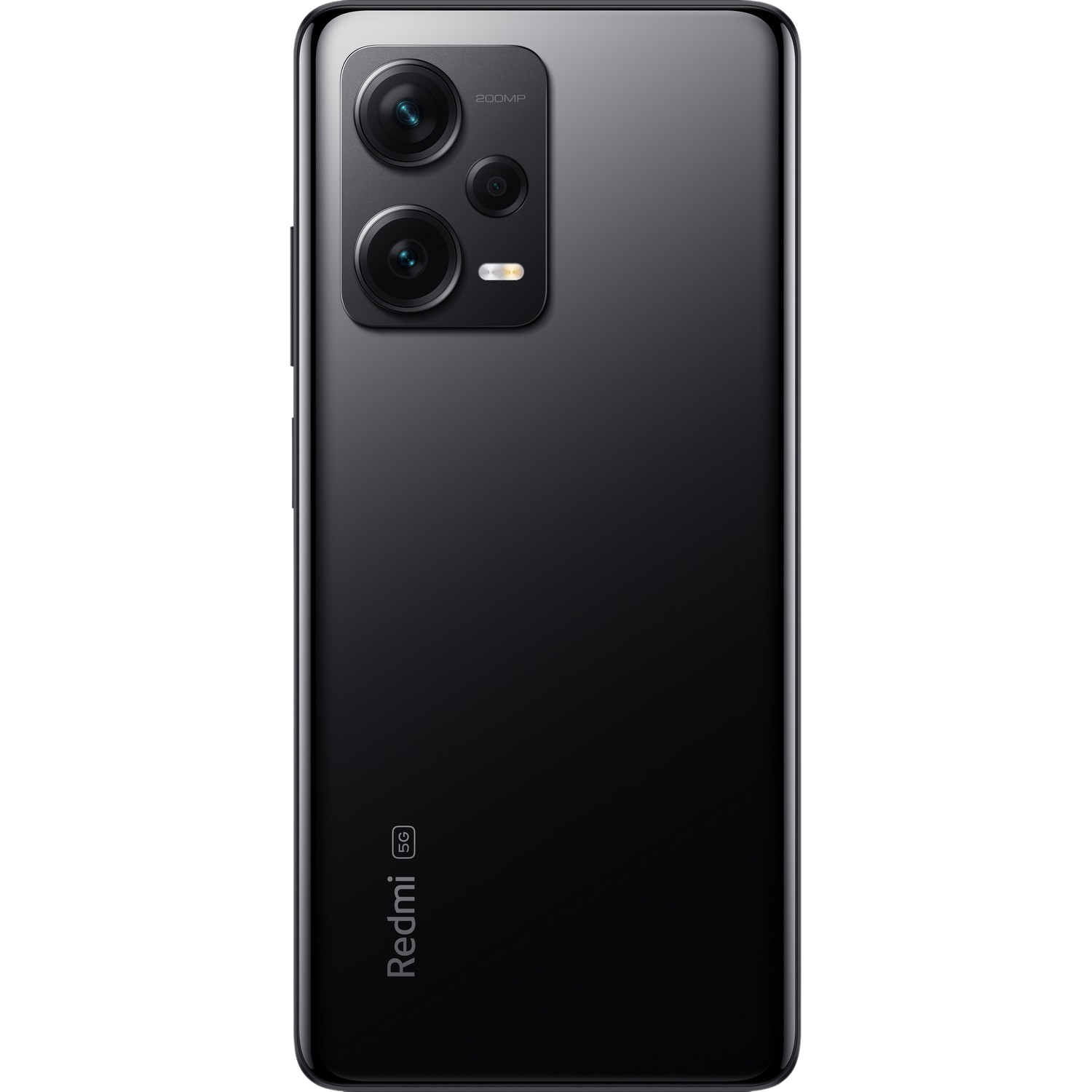 Zwarte telefoon met drie camera's aan de achterkant.