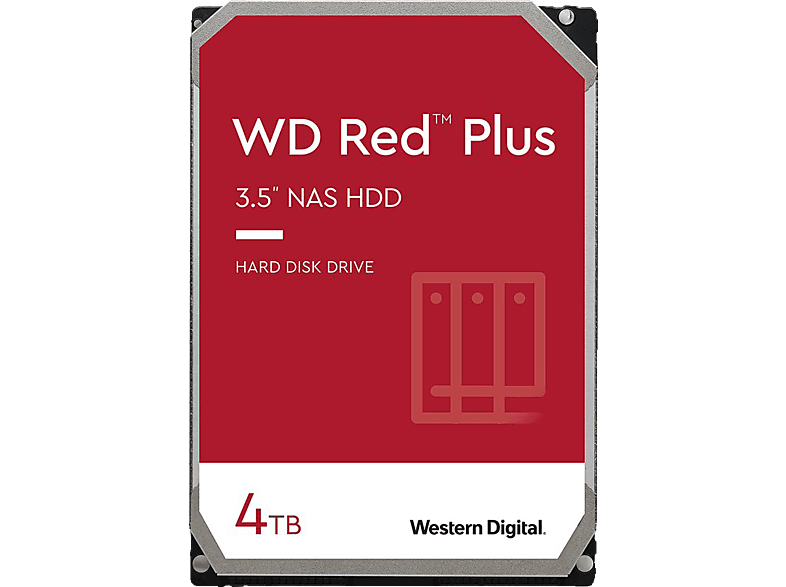 WD Red Plus WD40EFPX Festplatte, 4 TB HDD SATA 6 Gbps, 3,5 Zoll, intern