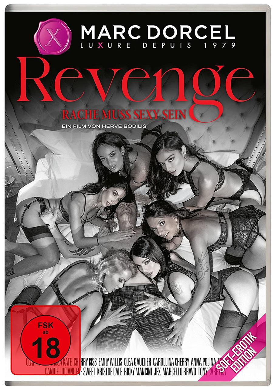 DVD-Cover eines Films. Mit Frauen in Dessous. Der Titel ist Revenge. Rote 18-Bewertung.