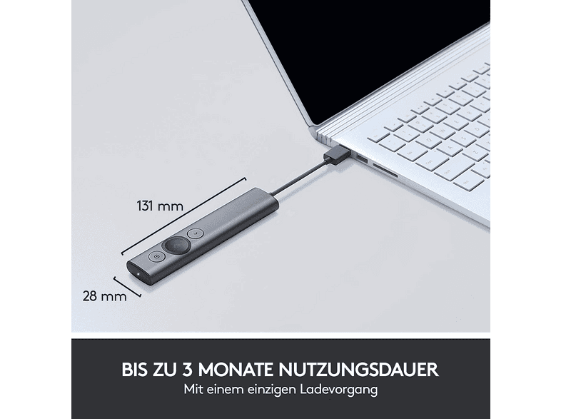 LOGITECH Spotlight digitaler Presenter für Präsenz- und virtuelle Präsentationen, Silber; Presenter----Presenter — Foto 4 von 5