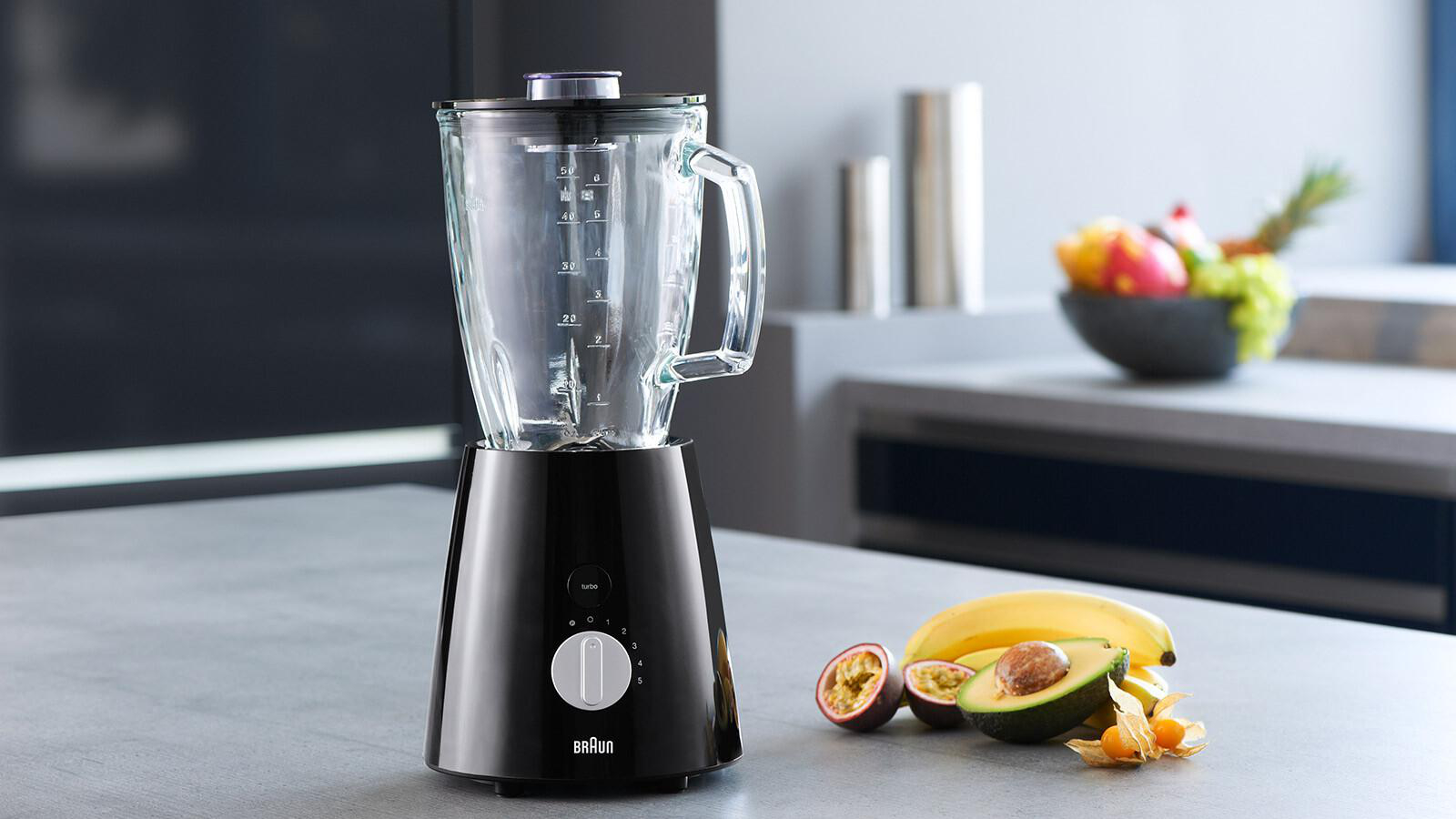 BRAUN TributeCollection JB 3060 BK Standmixer Schwarz/Silber/Transparent (800 Watt, 1.75 l)
