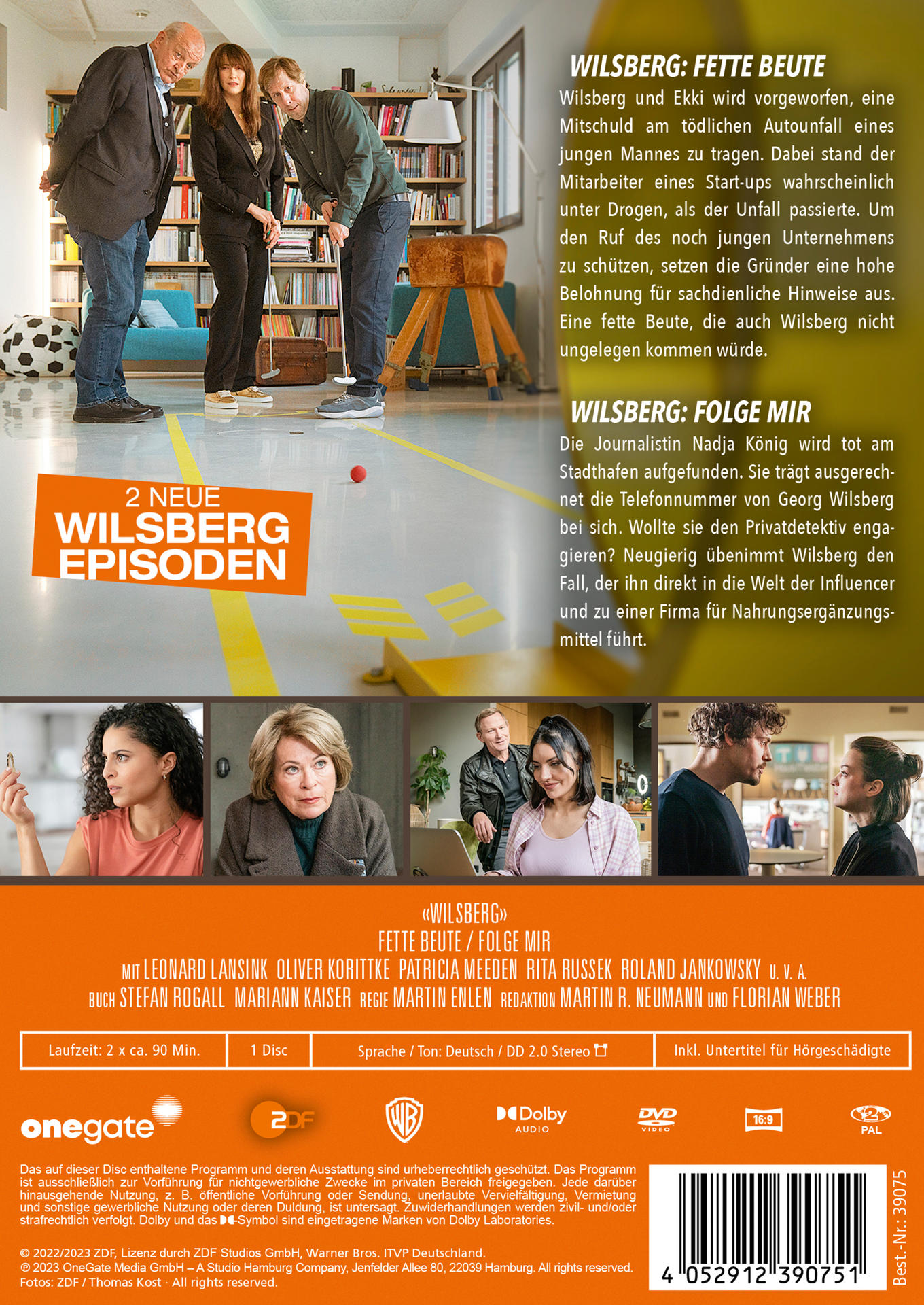 DVD-Hülle, die Rückseite mit Bildern von Personen, Text. Der Text ist auf Deutsch, mit einem Barcode.