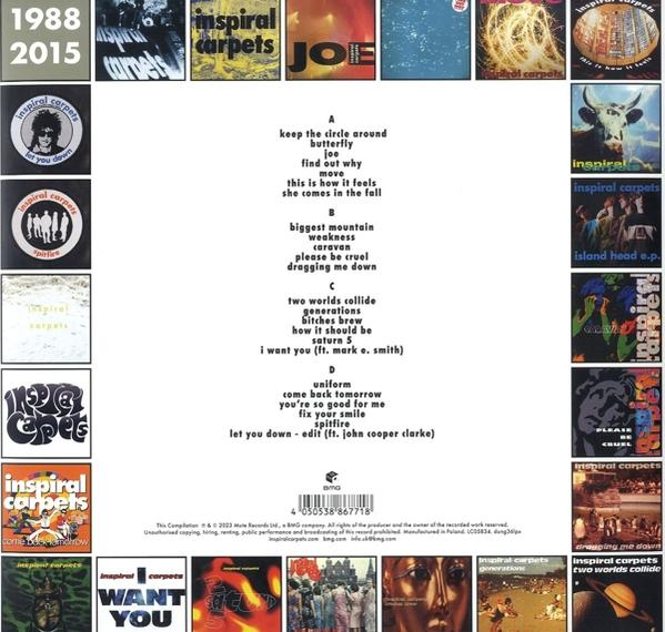 Albumcover mit quadratischen Bildern und Text.
