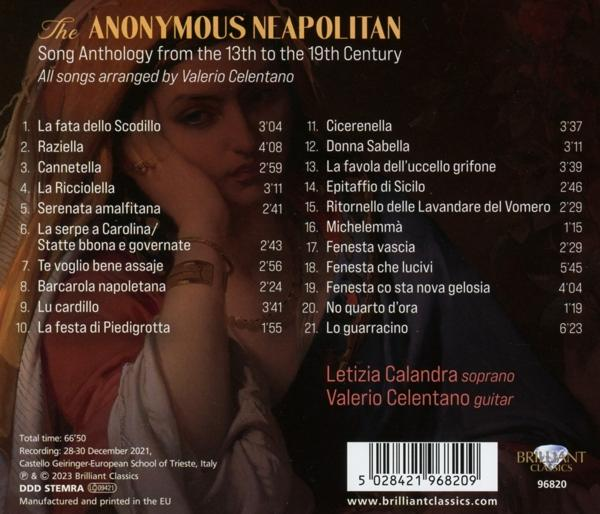 Calandra,Letizia/Celentano,Valerio - The Anonymous Neapolitan:Song Anthology  - (CD)