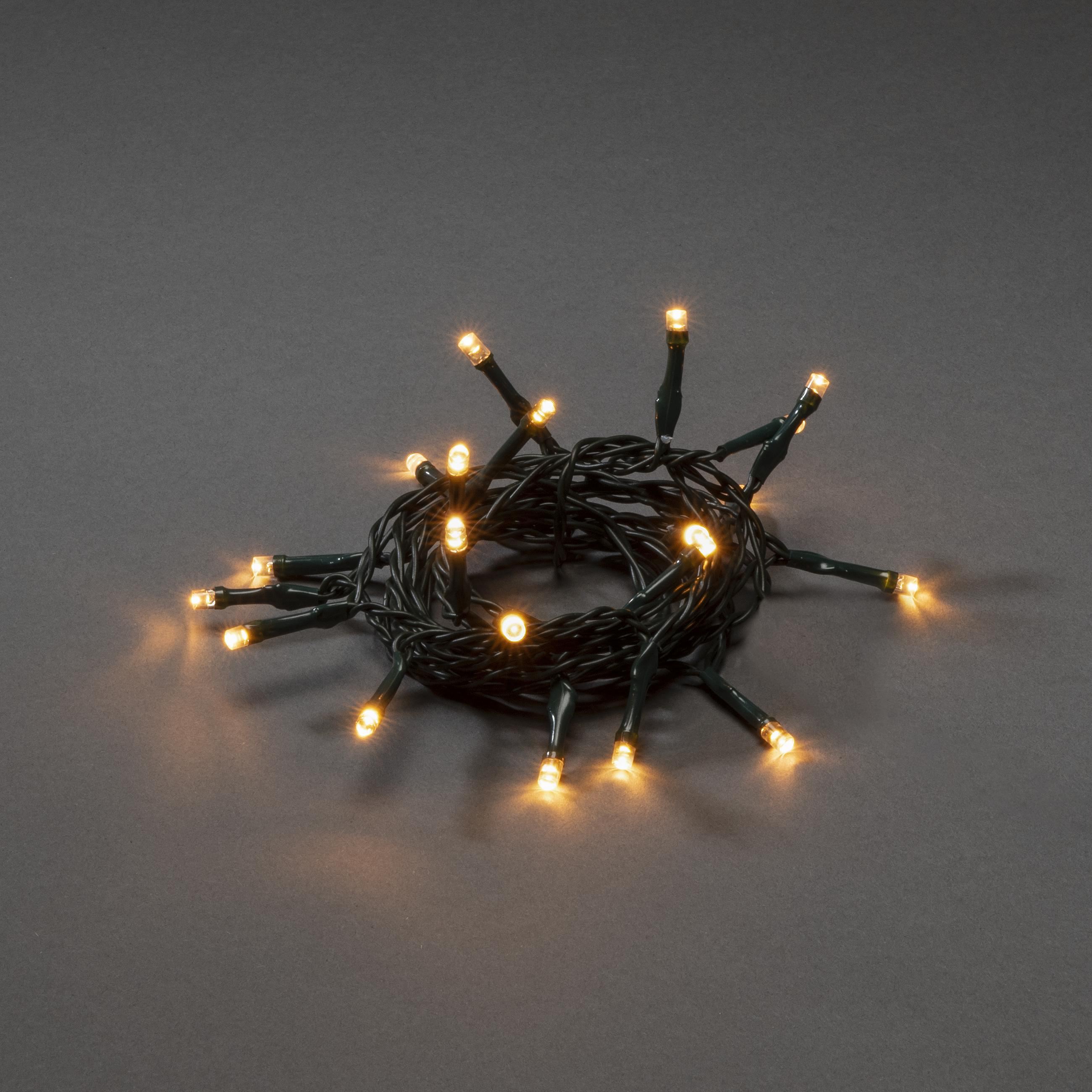 KONSTSMIDE 1469-800 30er LED Lichterkette Weihnachtsbeleuchtung, Grün, Bernstein (Amber)