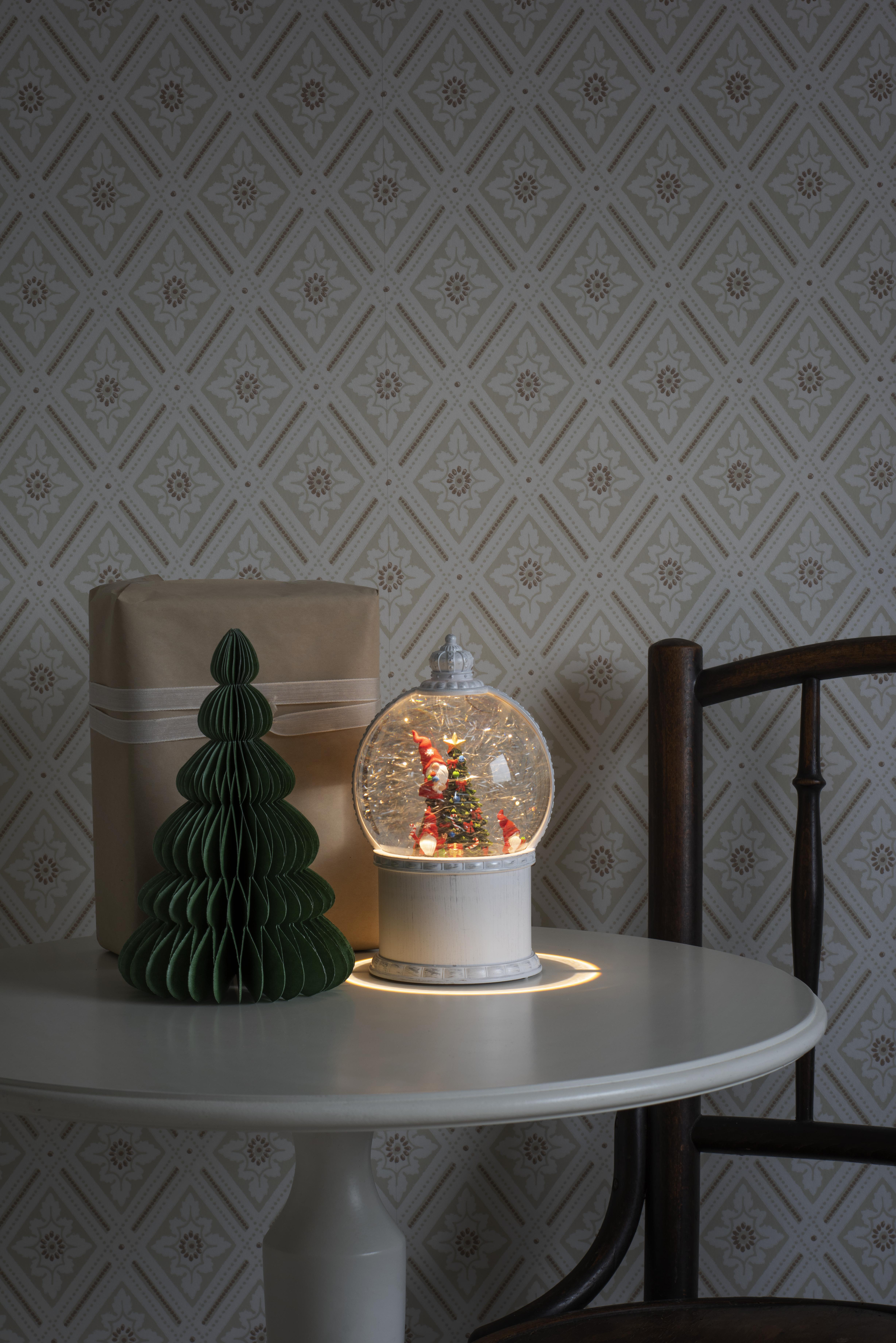 KONSTSMIDE 4300-200 LED Kugellaterne Weiß Weihnachtsbeleuchtung, Warm Santas Weiß