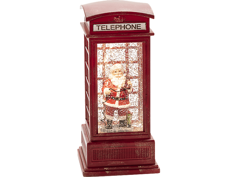 KONSTSMIDE 4388-550 Wasserlaterne, Telefonzelle klein Weihnachtsbeleuchtung, Rot, Warm Weiß 