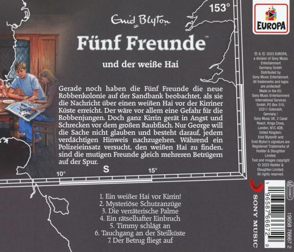 Rückseite einer CD-Hülle mit Text auf Deutsch. Ein Bild eines Buches im Hintergrund.