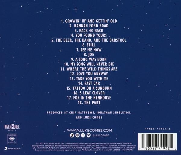 Rückseite einer CD-Hülle. Die Titelliste wird mit Künstler- und Produktionsdetails angezeigt.