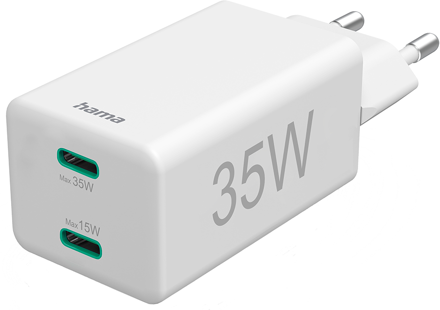 Hama 125129 Lader 2x Usb-c 35w Wit