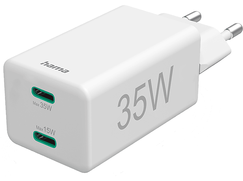 Hama 125129 Lader 2x Usb-c 35w Wit