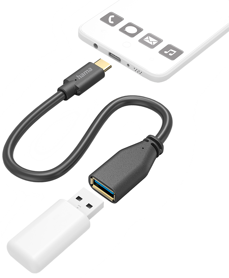 Hama 125105 Usb-kabel Usb-a/c 15cm Zwart afbeelding