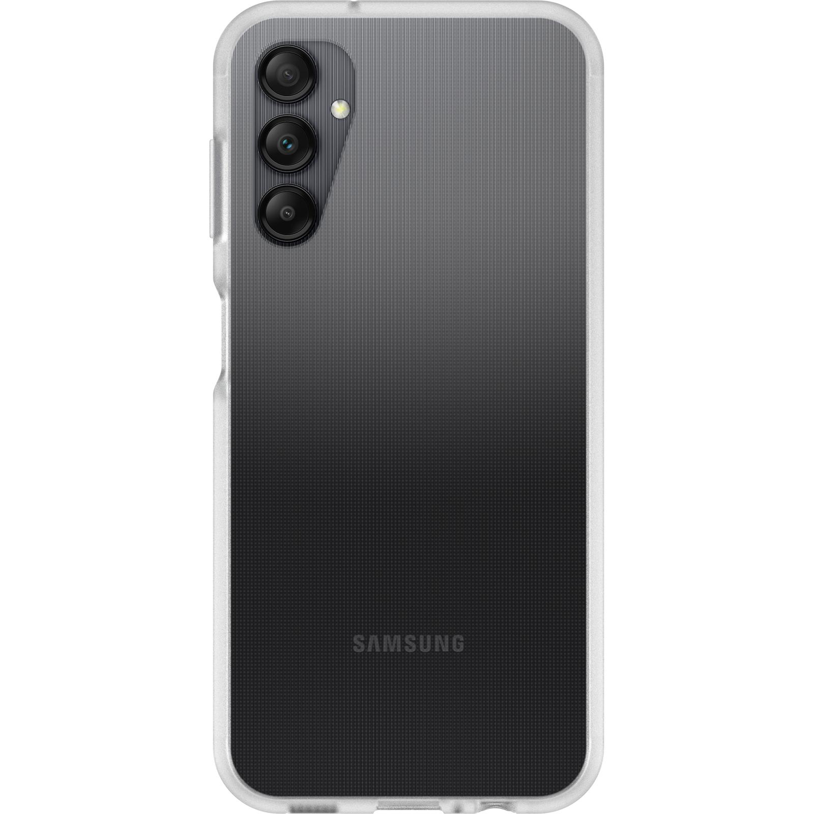 Smartphone in klarer Hülle, mit sichtbarem Multi-Objektiv-Kamera-Setup.