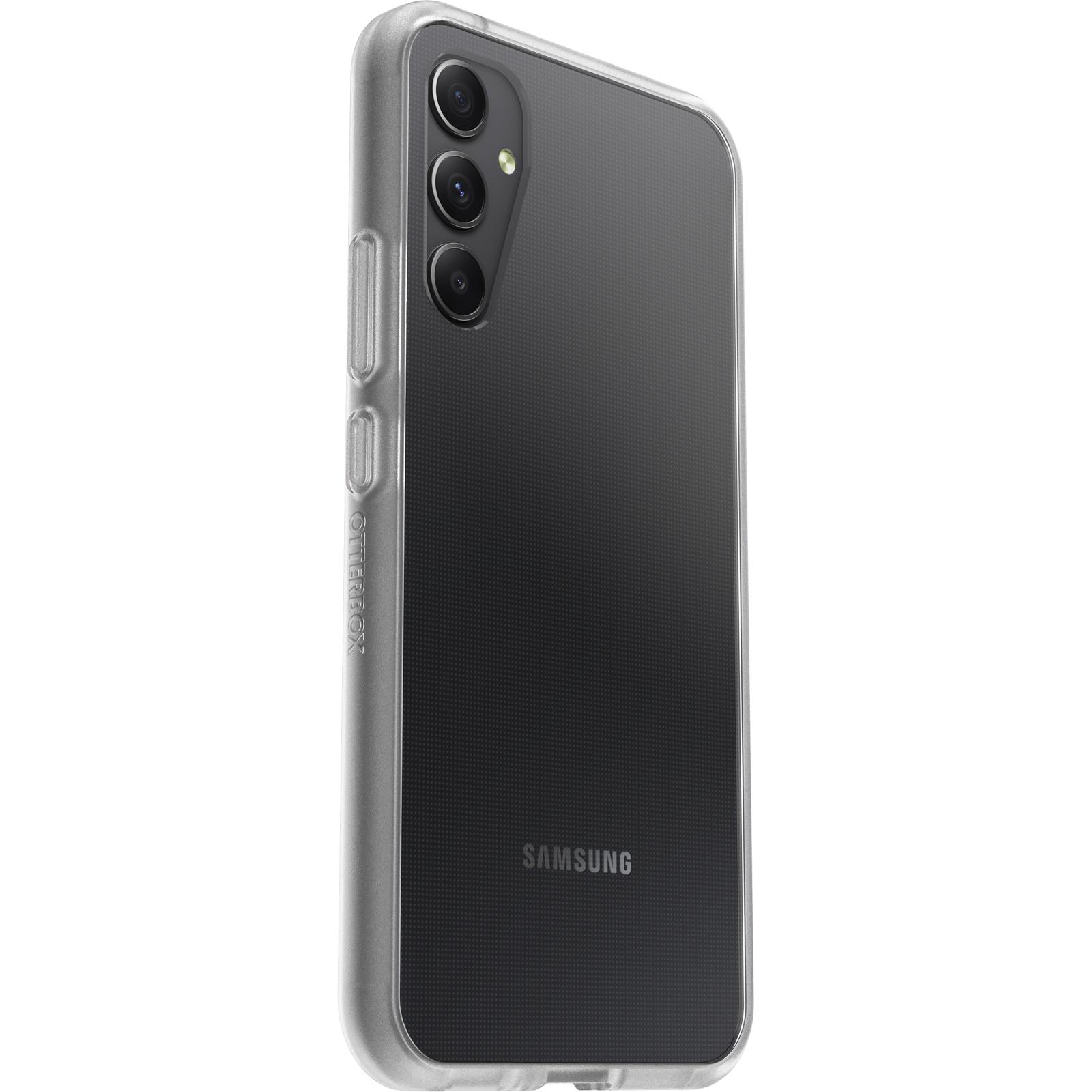 Transparente Handyhülle auf schwarzem Telefon. Drei Kameralinsen sind sichtbar.