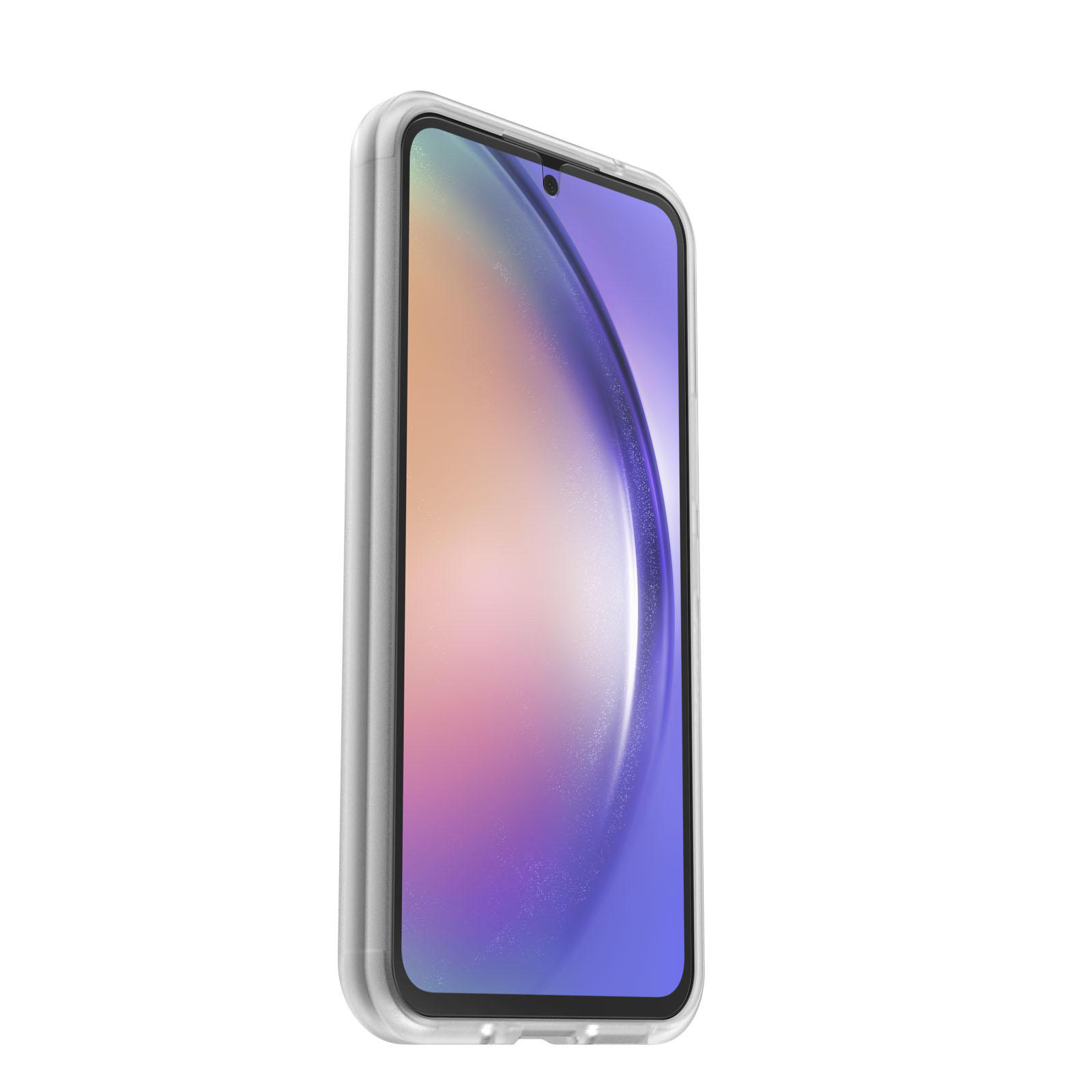 Ein Smartphone in einer transparenten Schutzhülle. Der Bildschirm des Telefons ist sichtbar.