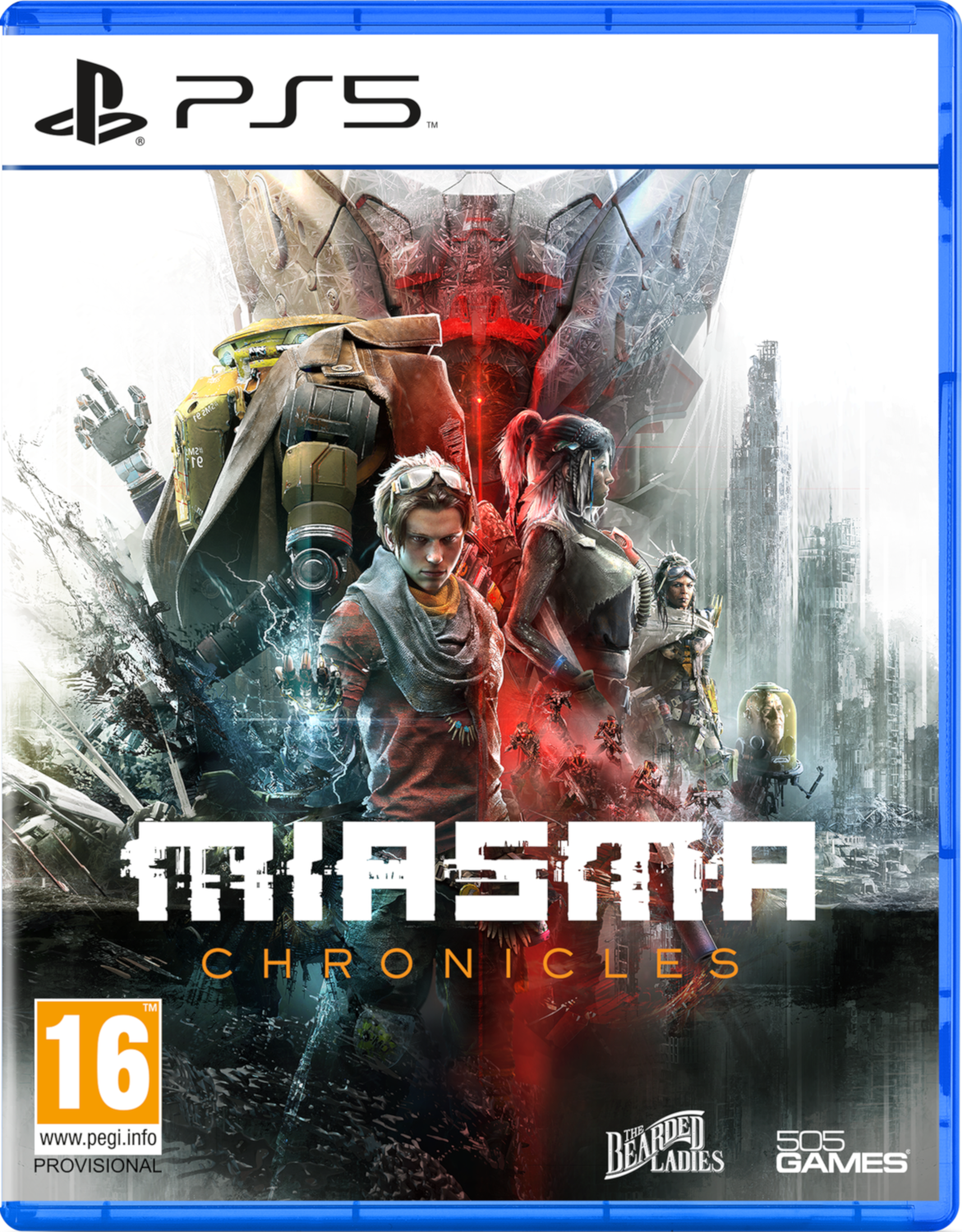 PS5 game case: 'Triasma Chronicles'. Personages op cover met titeltekst.