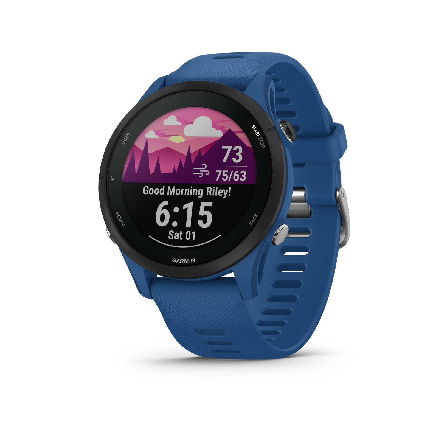 Reloj deportivo - Garmin Forerunner 255, Azul, Pantalla 1.3", Garmin Pay™, Bluetooth, Autonomía 14 días modo reloj inteligente y 30 horas en modo GPS