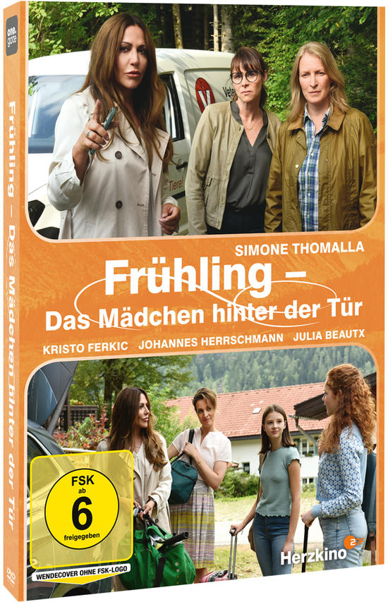 DVD-Cover mit drei Frauen vor einem Auto und zwei weiter unten. Oranger Titeltext.