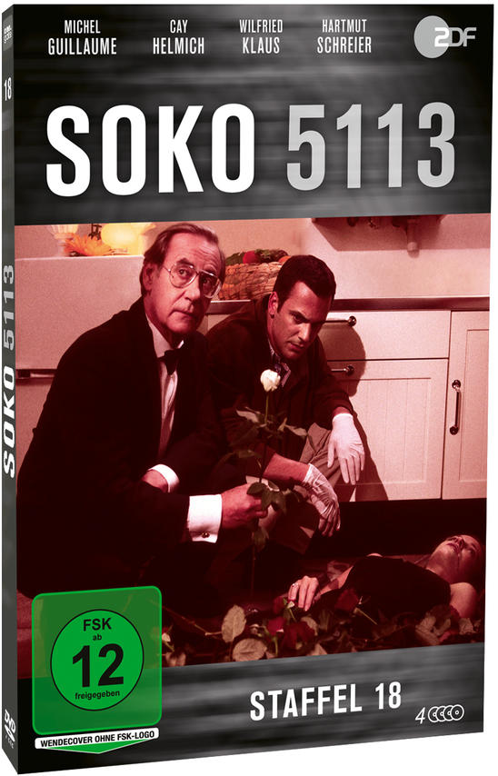 DVD-Cover mit Personen in einem Raum. Text: SOKO 5113, Staffel 18 und Namen der Schauspieler.