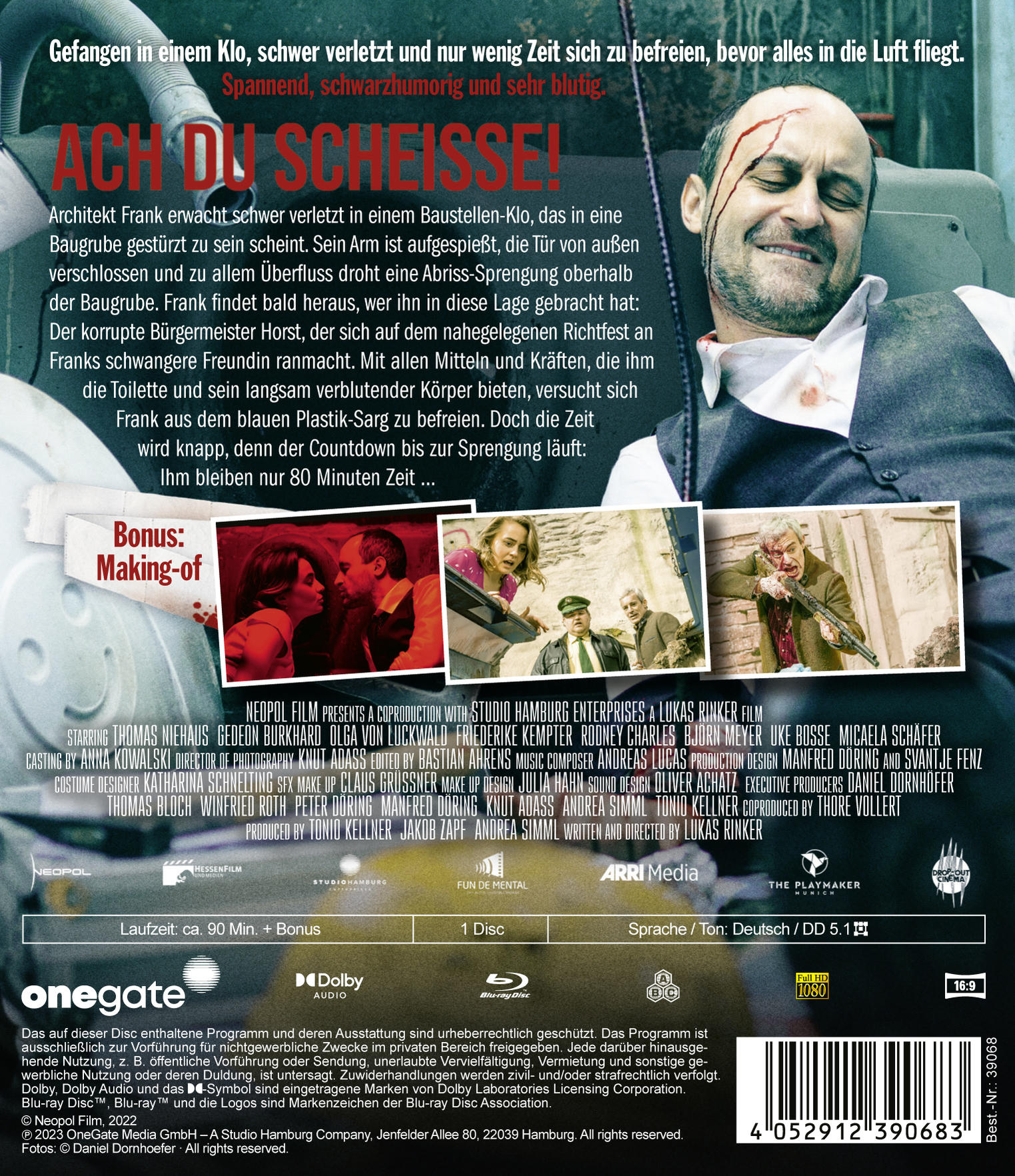 Rückseite einer DVD. Text auf Deutsch, mit Bildern von Personen und Filmszenen.