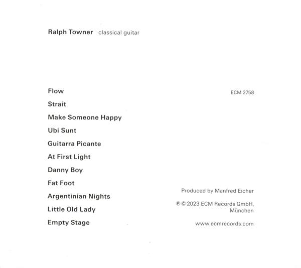 Ralph Towners Albumcover mit Songtiteln und Credits.