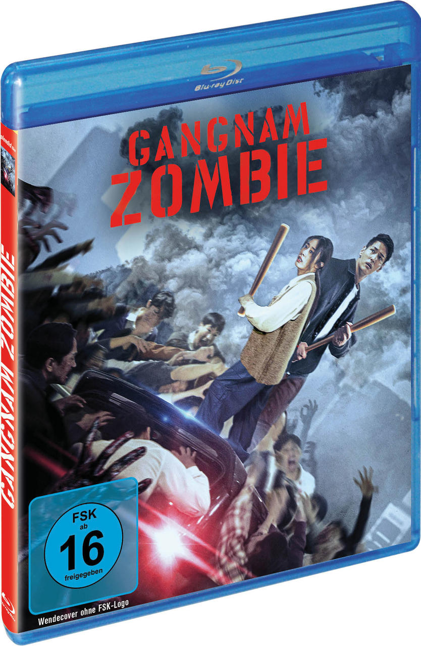 Blu-ray-Disc von Gangnam Zombie. Cover zeigt zwei Personen mit Schlägern in einer Zombie-Menge.