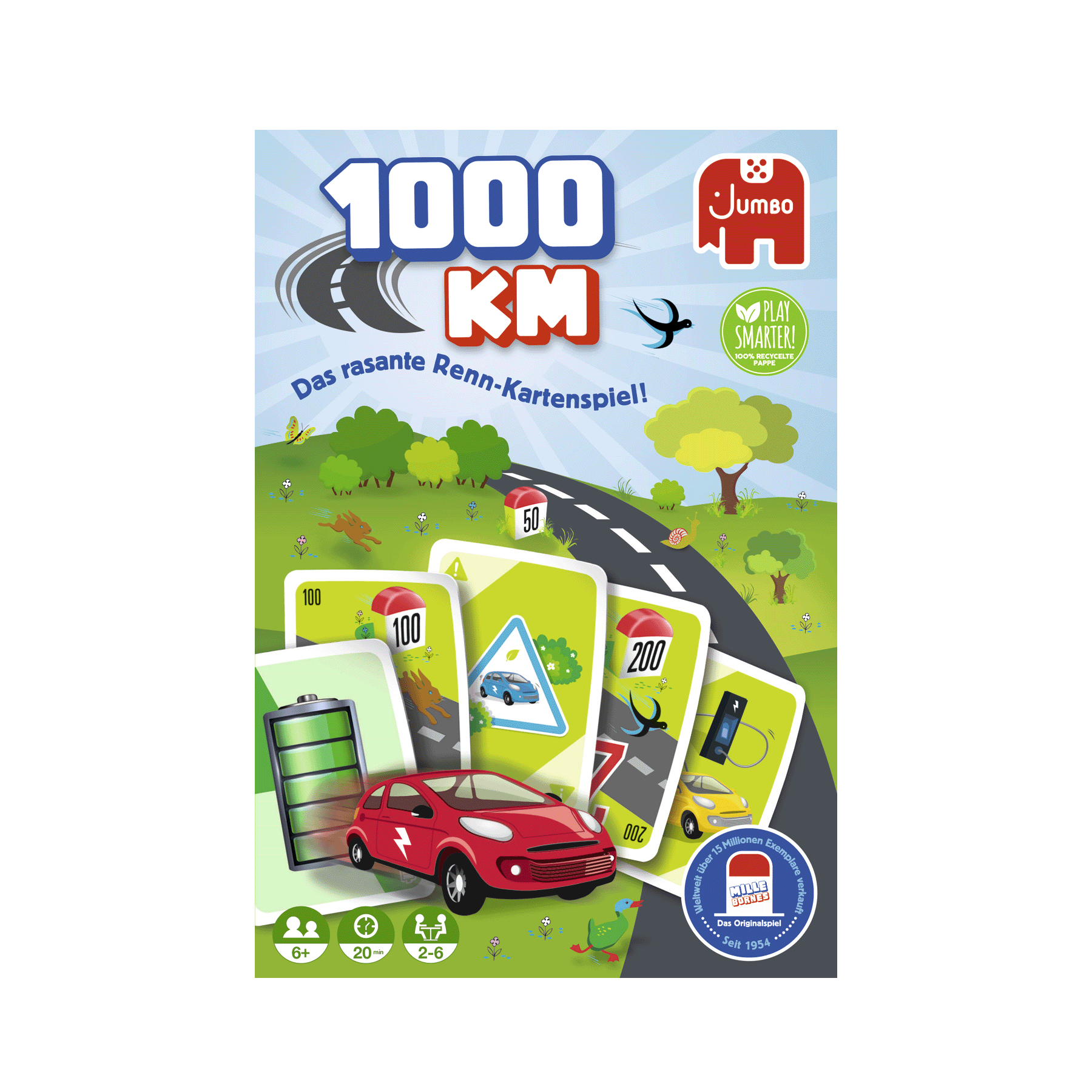 JUMBO 1110100012 1000KM Mehrfarbig Familienspiel Kartenspiel