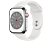 APPLE Watch S8 GPS + Cellular 45 mm Boîtier Acier inoxydable Argent, Bracelet Sport Blanc Regular (MNKE3NF/A)