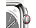 APPLE Watch S8 GPS + Cellular 45 mm Boîtier Acier inoxydable Argent, Bracelet Sport Blanc Regular (MNKE3NF/A)