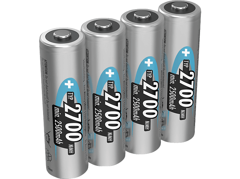 ANSMANN NiMH Typ 2700 Akku AA Mignon Akku, Ni-MH, 1.2 Volt, 2700 mAh 4 ...